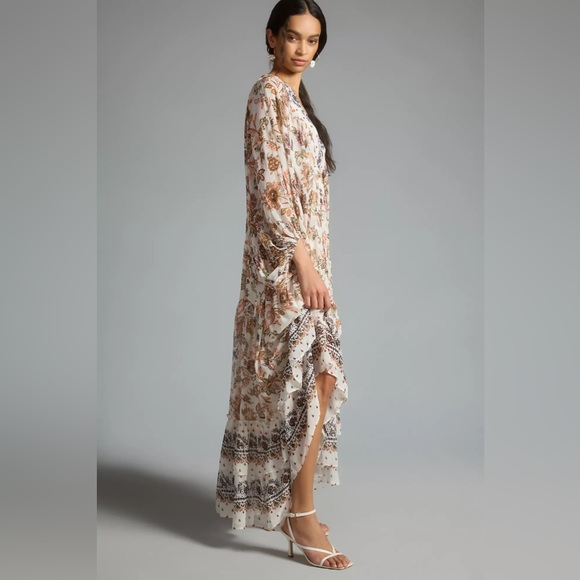 Anthropologie V-Neck Long-Sleeve Maxi Dress - Picture 5 of 15